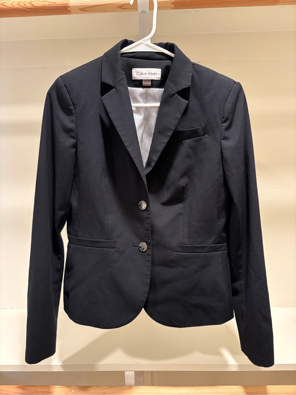 Calvin Klein Women's Blue Two-Button Tailored Blazer
